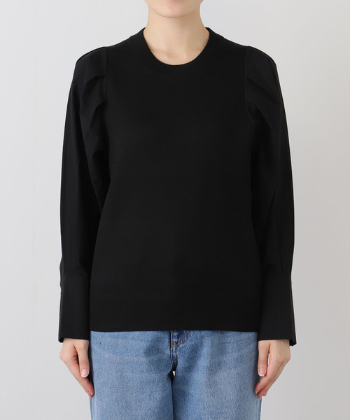 VERMEIL par iena（ヴェルメイユパーイエナ）の「Combi Sleeve Knit（ニット/セーター・レディース・ホワイト/ブラック・FREE）」の12枚目の写真