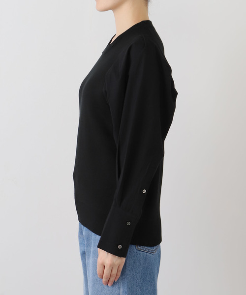 VERMEIL par iena（ヴェルメイユパーイエナ）の「Combi Sleeve Knit（ニット/セーター・レディース・ホワイト/ブラック・FREE）」の11枚目の写真