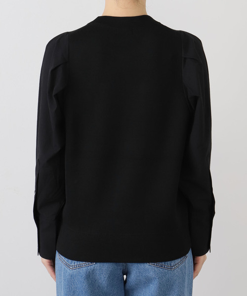 VERMEIL par iena（ヴェルメイユパーイエナ）の「Combi Sleeve Knit（ニット/セーター・レディース・ホワイト/ブラック・FREE）」の10枚目の写真