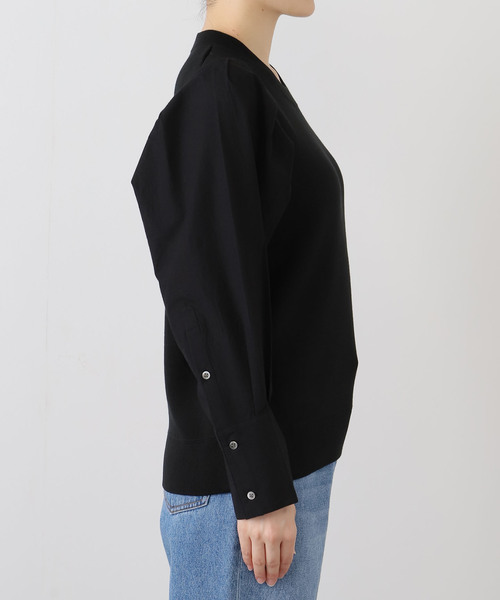 VERMEIL par iena（ヴェルメイユパーイエナ）の「Combi Sleeve Knit（ニット/セーター・レディース・ホワイト/ブラック・FREE）」の9枚目の写真