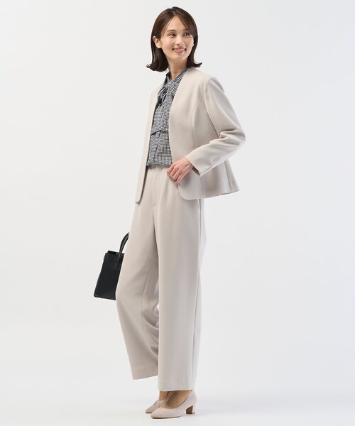 J.PRESS(ジェイプレス)の「ジーナ梨地 幾何プリント ブラウス(シャツ/ブラウス・レディース・ネイビー系3・F)」の8枚目の写真
