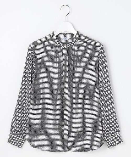 J.PRESS(ジェイプレス)の「ジーナ梨地 幾何プリント ブラウス(シャツ/ブラウス・レディース・ネイビー系3・F)」の16枚目の写真