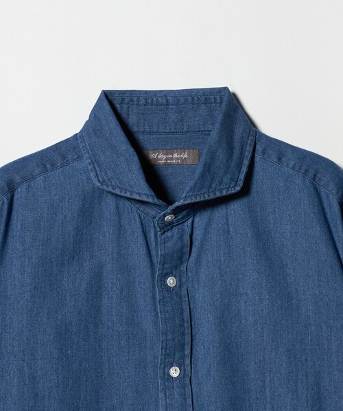 A DAY IN THE LIFE UNITED ARROWS(アデイインザライフユナイテッドアローズ)の「インディゴ ツイル カッタウェイカラーシャツ<A DAY IN THE LIFE>(シャツ/ブラウス・メンズ・コバルトブルー/ロイヤルブルー/ブラック・XL/S/M/L)」の6枚目の写真