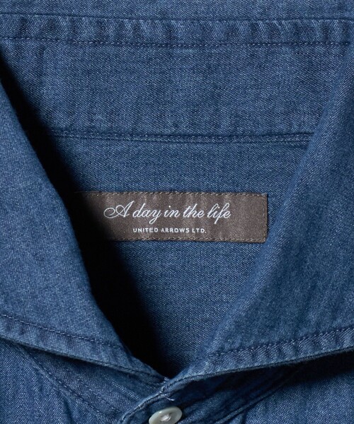 A DAY IN THE LIFE UNITED ARROWS(アデイインザライフユナイテッドアローズ)の「インディゴ ツイル カッタウェイカラーシャツ<A DAY IN THE LIFE>(シャツ/ブラウス・メンズ・コバルトブルー/ロイヤルブルー/ブラック・XL/S/M/L)」の14枚目の写真