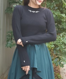 axes femme | ランダムビジュー装飾ニット(ニット/セーター)