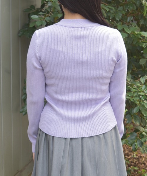 axes femme（アクシーズファム）の「ランダムビジュー装飾ニット（ニット/セーター・レディース・ブラック/ワイン/ラベンダー/ホワイト・FREE）」の7枚目の写真