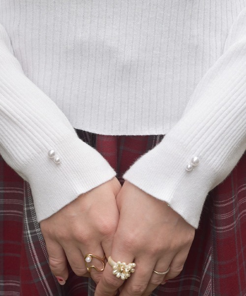 axes femme（アクシーズファム）の「ランダムビジュー装飾ニット（ニット/セーター・レディース・ブラック/ワイン/ラベンダー/ホワイト・FREE）」の12枚目の写真