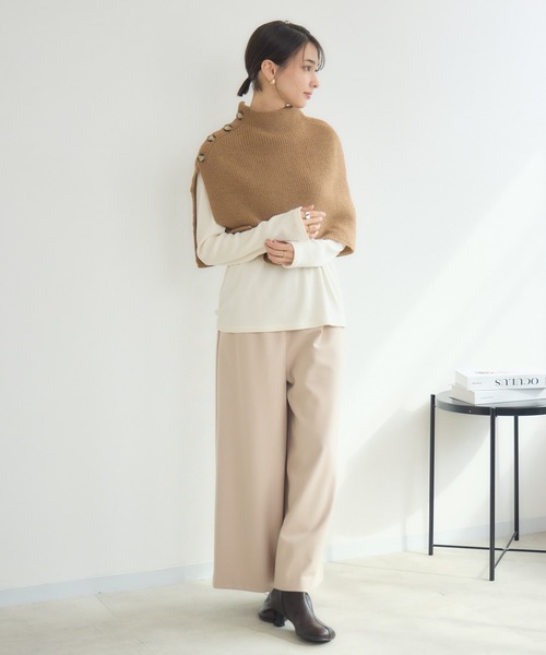 KATHARINE ROSS（キャサリンロス）の「【KATHARINE ROSS】【HIGHLAND 2000】マルチWAYボタン付ポンチョ（レインコート/ポンチョ・レディース・チャコールグレー/キャメル・MEDIUM）」の6枚目の写真
