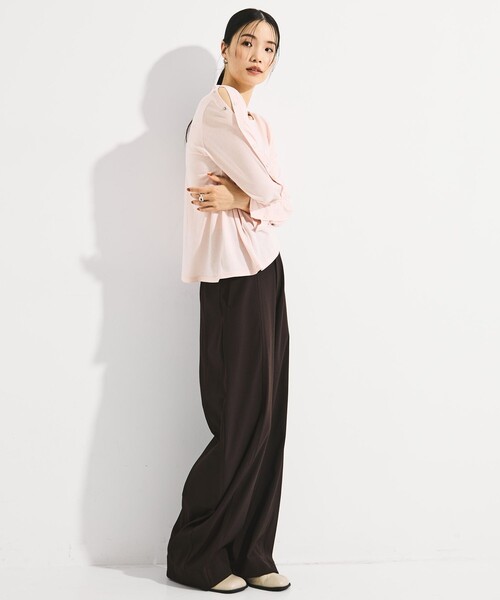 STUDIOUS(ステュディオス)の「【STUDIOUS/ステュディオス】SHOULDER SNAP LONG SLEEVE TEE/ショルダースナップロングTシャツ(Tシャツ/カットソー・レディース・ブラック/ピンク/ホワイト・FREE)」の5枚目の写真