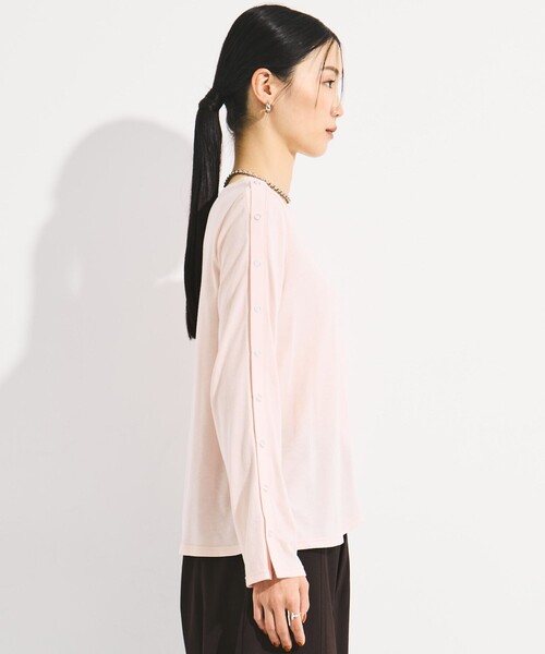 STUDIOUS(ステュディオス)の「【STUDIOUS/ステュディオス】SHOULDER SNAP LONG SLEEVE TEE/ショルダースナップロングTシャツ(Tシャツ/カットソー・レディース・ブラック/ピンク/ホワイト・FREE)」の13枚目の写真