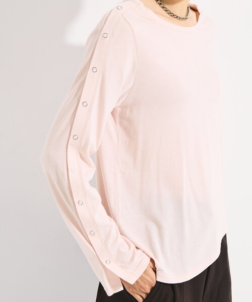 STUDIOUS(ステュディオス)の「【STUDIOUS/ステュディオス】SHOULDER SNAP LONG SLEEVE TEE/ショルダースナップロングTシャツ(Tシャツ/カットソー・レディース・ブラック/ピンク/ホワイト・FREE)」の16枚目の写真