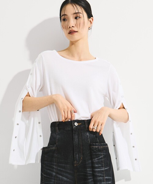 STUDIOUS(ステュディオス)の「【STUDIOUS/ステュディオス】SHOULDER SNAP LONG SLEEVE TEE/ショルダースナップロングTシャツ(Tシャツ/カットソー・レディース・ブラック/ピンク/ホワイト・FREE)」の22枚目の写真