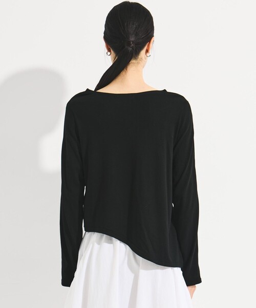 STUDIOUS(ステュディオス)の「【STUDIOUS/ステュディオス】SHOULDER SNAP LONG SLEEVE TEE/ショルダースナップロングTシャツ(Tシャツ/カットソー・レディース・ブラック/ピンク/ホワイト・FREE)」の4枚目の写真