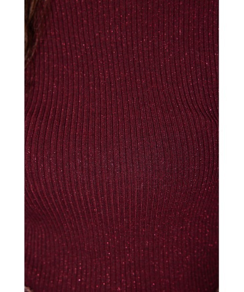 rienda（リエンダ）の「サムホール付きウォッシャブルハイネックニットトップス  秋服 冬服（ニット/セーター・レディース・バーガンディー・MEDIUM/SMALL）」の7枚目の写真