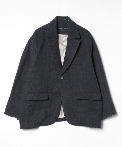 my beautiful landlet(マイビューティフルランドレット)の「【my beautiful landlet】 BISHU WOOL OVERSIZE JACKET(テーラードジャケット・メンズ・グレー/チャコールグレー/ブラック/ネイビー・0/1)」の2枚目の写真
