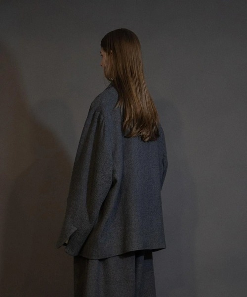 my beautiful landlet(マイビューティフルランドレット)の「【my beautiful landlet】 BISHU WOOL OVERSIZE JACKET(テーラードジャケット・メンズ・グレー/チャコールグレー/ブラック/ネイビー・0/1)」の6枚目の写真