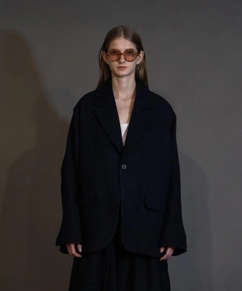 my beautiful landlet(マイビューティフルランドレット)の「【my beautiful landlet】 BISHU WOOL OVERSIZE JACKET(テーラードジャケット・メンズ・グレー/チャコールグレー/ブラック/ネイビー・0/1)」の8枚目の写真