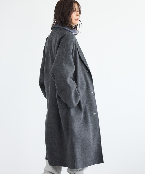BARNYARDSTORM(バンヤードストーム)の「BARNYARDSTORM / メルトンロングコート【JAPAN FABRIC】【YouTube「i.style closet」紹介アイテム】(チェスターコート・レディース・ベージュ/チャコール・M/S)」の13枚目の写真