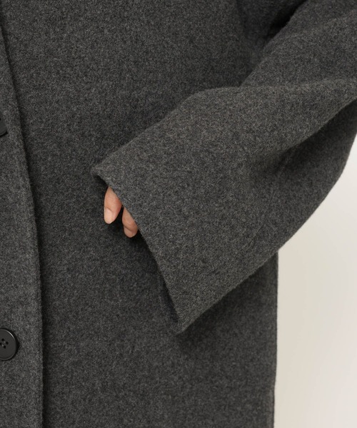 BARNYARDSTORM(バンヤードストーム)の「BARNYARDSTORM / メルトンロングコート【JAPAN FABRIC】【YouTube「i.style closet」紹介アイテム】(チェスターコート・レディース・ベージュ/チャコール・M/S)」の20枚目の写真