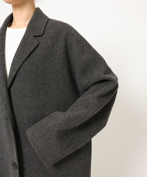 BARNYARDSTORM(バンヤードストーム)の「BARNYARDSTORM / メルトンロングコート【JAPAN FABRIC】【YouTube「i.style closet」紹介アイテム】(チェスターコート・レディース・ベージュ/チャコール・M/S)」の21枚目の写真