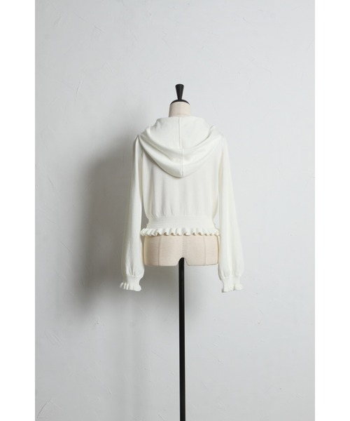 tocco closet(トッコ クローゼット)の「パール&フリル付きラメ入りニットパーカー(パーカー・レディース・ブラック/アイボリー・M)」の16枚目の写真