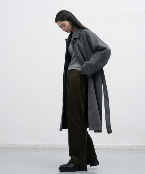 GENERAL IDEA（ジェネラルアイデア）の「balmacan single handmade long coat バルマカンシングルハンドメイドロングコート（テーラードジャケット・レディース・チャコール/ダークネイビー・L/M/S）」の4枚目の写真
