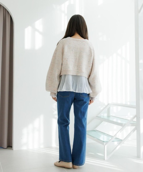 flower（フラワー）の「デイリーフレアデニム（デニムパンツ・レディース・ネイビー/ブルー・SMALL/MEDIUM）」の8枚目の写真