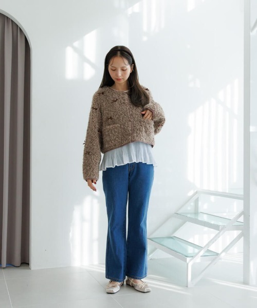 flower（フラワー）の「デイリーフレアデニム（デニムパンツ・レディース・ネイビー/ブルー・SMALL/MEDIUM）」の12枚目の写真