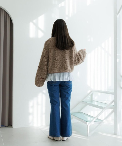 flower（フラワー）の「デイリーフレアデニム（デニムパンツ・レディース・ネイビー/ブルー・SMALL/MEDIUM）」の14枚目の写真