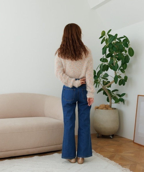 flower（フラワー）の「デイリーフレアデニム（デニムパンツ・レディース・ネイビー/ブルー・SMALL/MEDIUM）」の18枚目の写真