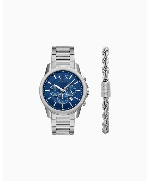 ARMANI EXCHANGE(アルマーニエクスチェンジ)の「【A|X アルマーニ エクスチェンジ】ステンレススチールベルトウォッチ(バタフライ)BANKS_AX7176SET(アナログ腕時計・メンズ・その他1・FREE)」の1枚目の写真