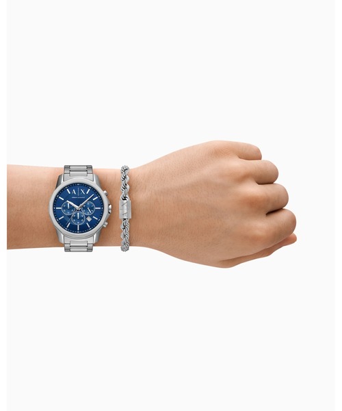 ARMANI EXCHANGE(アルマーニエクスチェンジ)の「【A|X アルマーニ エクスチェンジ】ステンレススチールベルトウォッチ(バタフライ)BANKS_AX7176SET(アナログ腕時計・メンズ・その他1・FREE)」の4枚目の写真