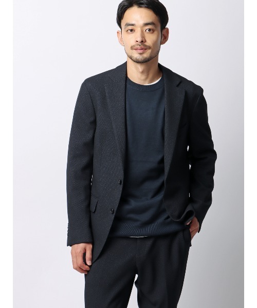 SUIT SQUARE（スーツスクエア）の「スマみえジャケット ウォッシャブル ストレッチ 防シワ CROSS MOVA バーズアイ（スーツジャケット・メンズ・グレー/ネイビー・SS/S/M/L/LL/3L）」の4枚目の写真