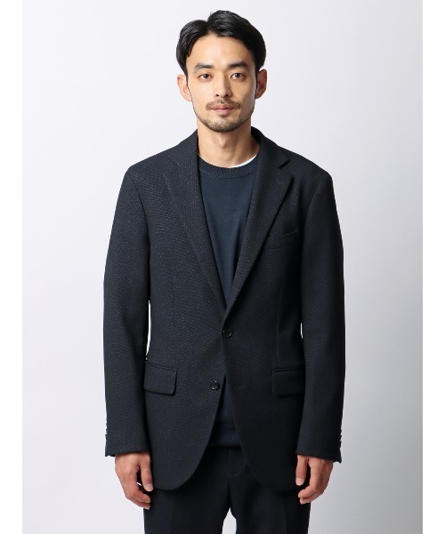 SUIT SQUARE（スーツスクエア）の「スマみえジャケット ウォッシャブル ストレッチ 防シワ CROSS MOVA バーズアイ（スーツジャケット・メンズ・グレー/ネイビー・SS/S/M/L/LL/3L）」の5枚目の写真