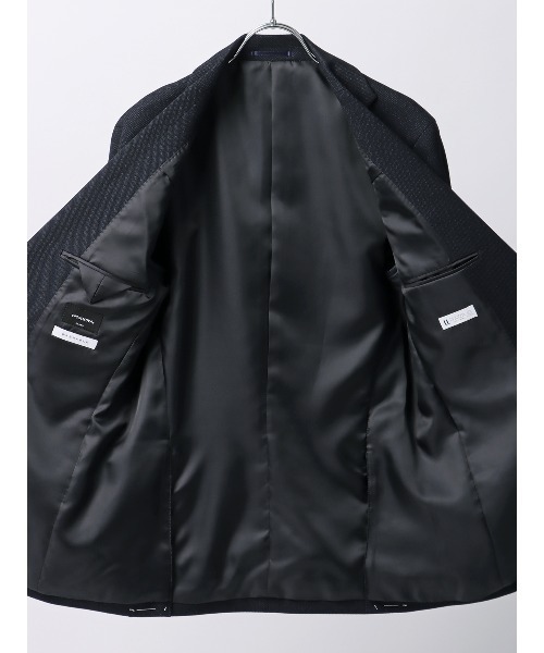 SUIT SQUARE（スーツスクエア）の「スマみえジャケット ウォッシャブル ストレッチ 防シワ CROSS MOVA バーズアイ（スーツジャケット・メンズ・グレー/ネイビー・SS/S/M/L/LL/3L）」の8枚目の写真