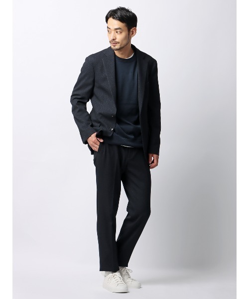 SUIT SQUARE（スーツスクエア）の「スマみえジャケット ウォッシャブル ストレッチ 防シワ CROSS MOVA バーズアイ（スーツジャケット・メンズ・グレー/ネイビー・SS/S/M/L/LL/3L）」の3枚目の写真