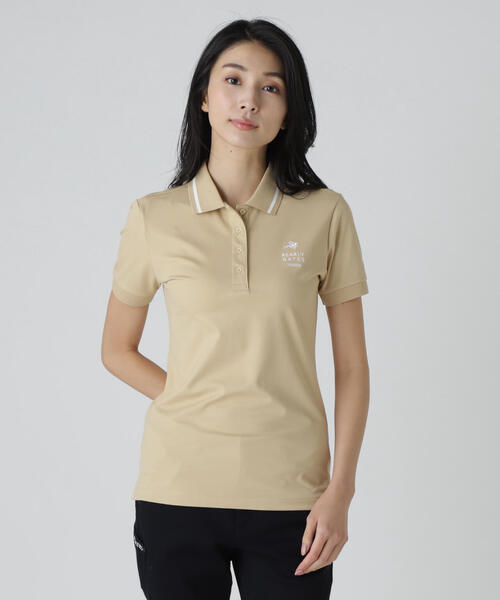 PEARLY GATES(パーリーゲイツ)の「【PGHORSE】 MUTEKIベアスムース半袖ポロシャツ(ポロシャツ・レディース・グリーン/ベージュ系その他・SMALL/MEDIUM/LARGE)」の1枚目の写真