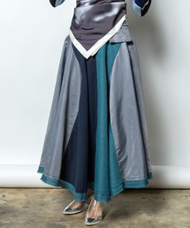 AULA AILA | 【セットアップ着用可】3マテリアルサーキュラーロングスカート(スカート)