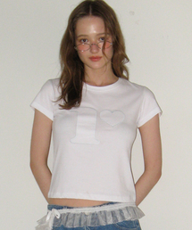 R STITCH SHORT SLEEVE T SHIRT WHITE
