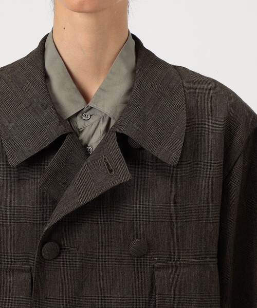 セール】HAVERSACK ウールリネングレンチェック アトリエコート