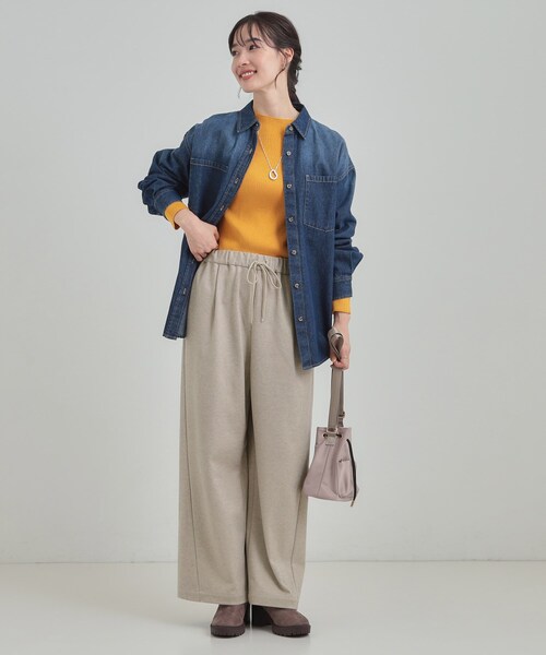 SHOO・LA・RUE（シューラルー）の「【あったか/S-LL】ゆるっとリラクシーに イージーワイドパンツ（その他パンツ・レディース・ブラック/グレー/ダークブラウン・01/02/03/04）」の11枚目の写真