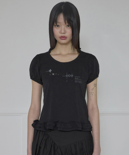 FLAREUP(フレアアップ)の「Muta Frill Puff T-Shirt (FL-168_Black)(Tシャツ/カットソー・レディース・ブラック・1/2)」の4枚目の写真