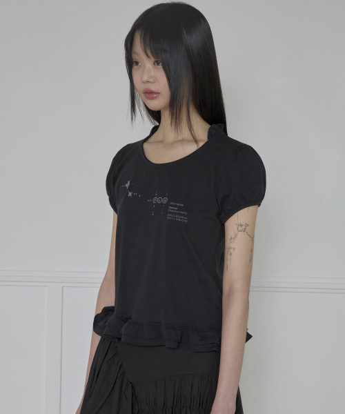 FLAREUP(フレアアップ)の「Muta Frill Puff T-Shirt (FL-168_Black)(Tシャツ/カットソー・レディース・ブラック・1/2)」の5枚目の写真