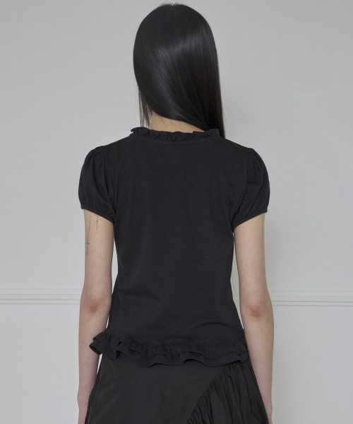 FLAREUP(フレアアップ)の「Muta Frill Puff T-Shirt (FL-168_Black)(Tシャツ/カットソー・レディース・ブラック・1/2)」の6枚目の写真