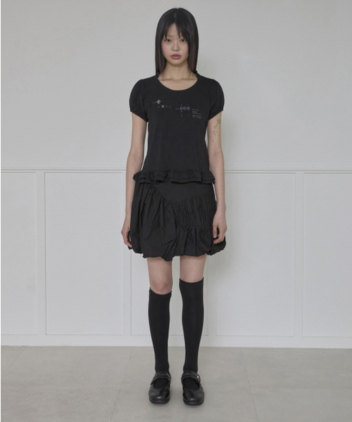 FLAREUP(フレアアップ)の「Muta Frill Puff T-Shirt (FL-168_Black)(Tシャツ/カットソー・レディース・ブラック・1/2)」の7枚目の写真