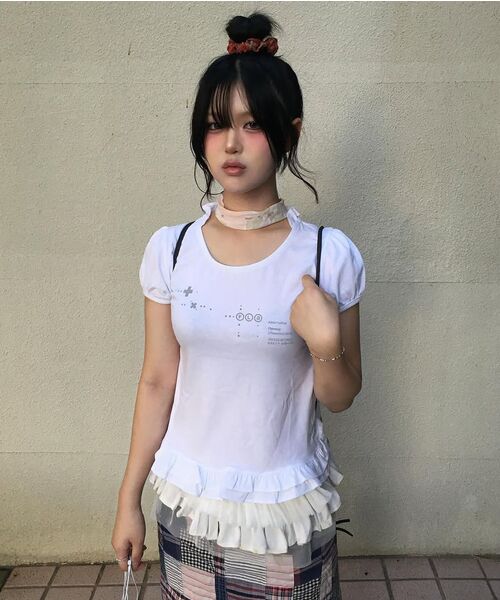 FLAREUP(フレアアップ)の「Muta Frill Puff T-Shirt (FL-168_Black)(Tシャツ/カットソー・レディース・ブラック・1/2)」の9枚目の写真