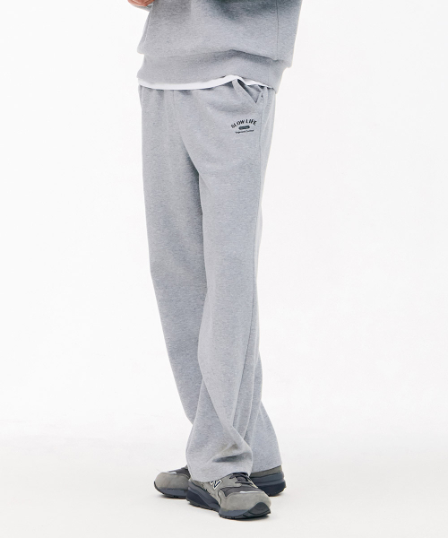ユニセックスエッセンシャルストレートパンツ-グレー（スウェット