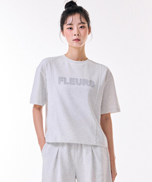 女性クーリングコットン切替半袖Tシャツ-DBRG5877D0B