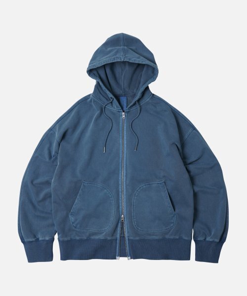 OG PIGMENT DYEING HOOD ZIPUP PARKA _ BLUE