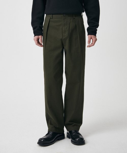 MUSINSA STANDARD（ムシンサスタンダード）の「リバースワンタックレギュラーフィットチノパンツ[カーキ]（その他パンツ・メンズ・その他・40/38/42/36/34/32/30/31/33/26/27/28/29）」の7枚目の写真